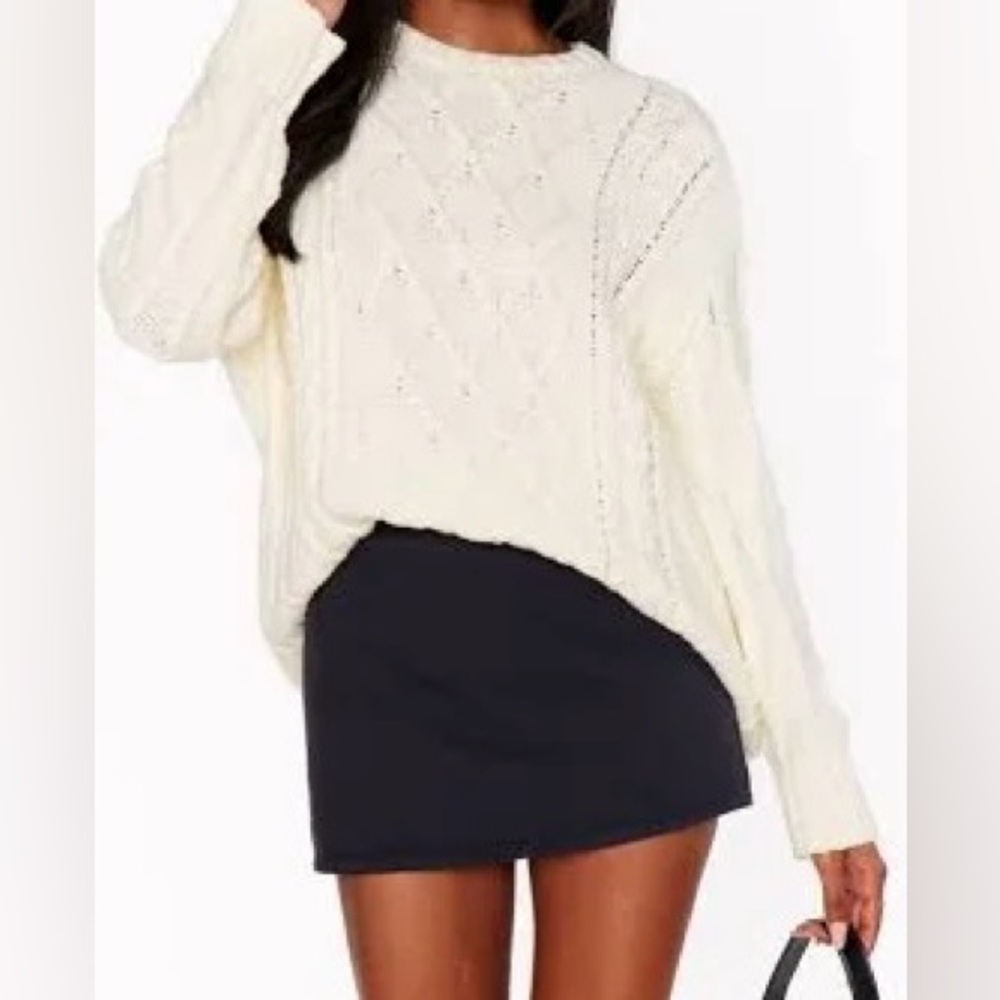 Time and Tru Knitted Sweater Ivory/Cream Color V-Neck Pullover Women's small